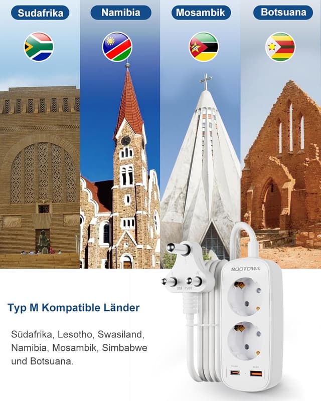 Thumbnail 4 de Adapter für Südafrika mit PD20W USB Schnellladegerät