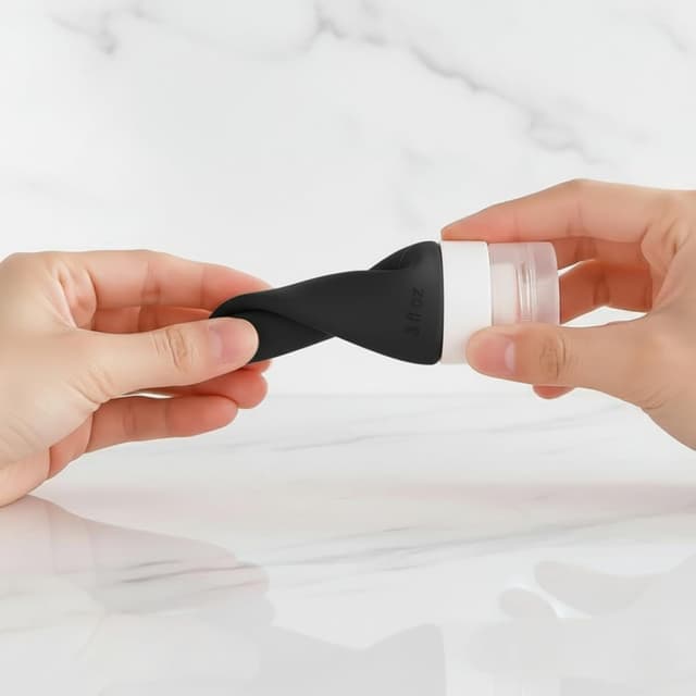 Detalle 2 de Laxen 16 Pack Travel Bottles Set (Black) with TSA/CAA Approved Clear Toiletry Bag