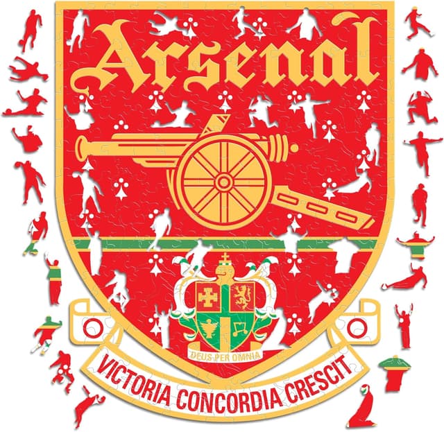 Detalle de Iconic Puzzles Arsenal Retro-Logo, puzzle in legno sostenibile 150 pezzi (taglia S)