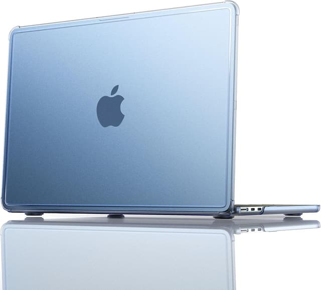 Detalle de EooCoo Hartschalen-Hülle für MacBook Air 13 Zoll (2022–2026) – Snap Cover mit bruchfesten Ecken, mattes Himmelblau