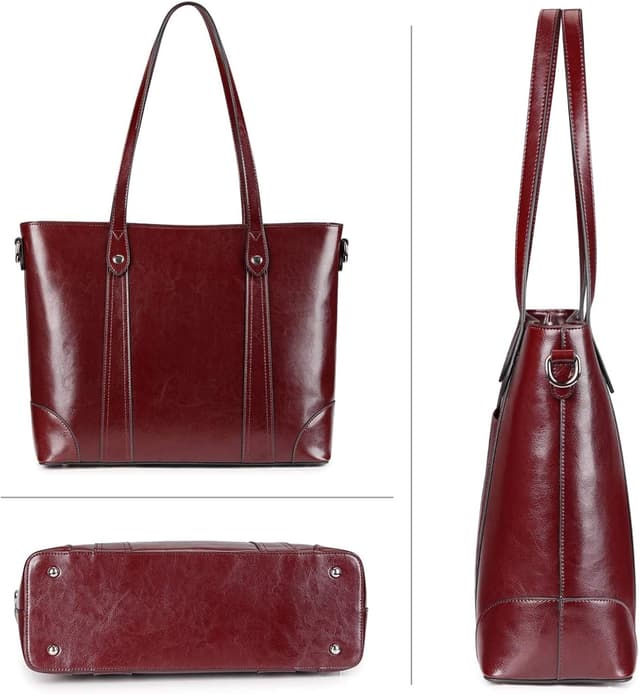 Detalle de S-ZONE Borsa Tote in pelle con tracolla per donna e laptop fino a 15,6