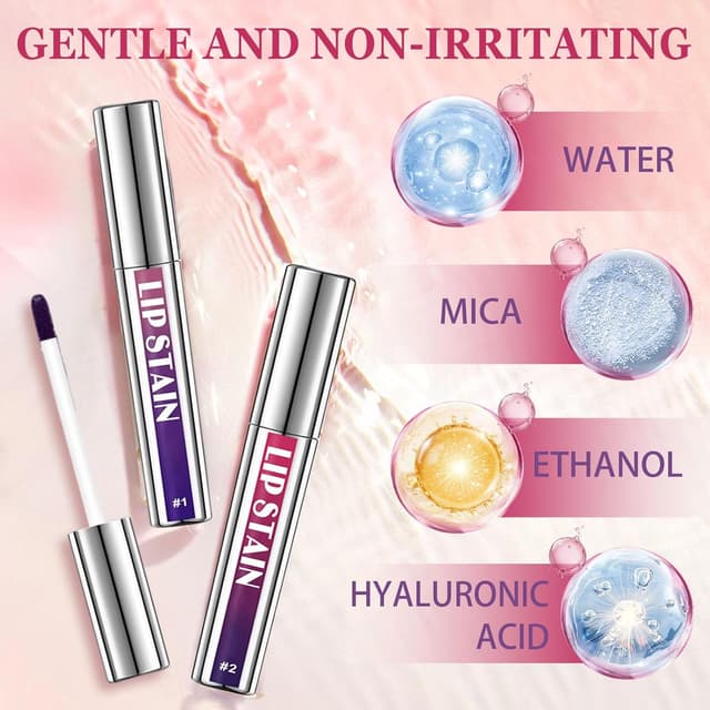 Detalle de Pack 3 x peel off lip stain longue durée (matte) avec crayon à lèvres imperméable