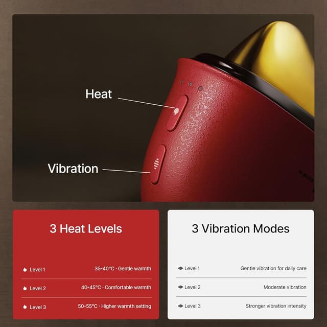 Detalle 2 de ZDEER Face Massager with Red Light Therapy (Electric Gua Sha Sculptor Tool) for Face & Neck