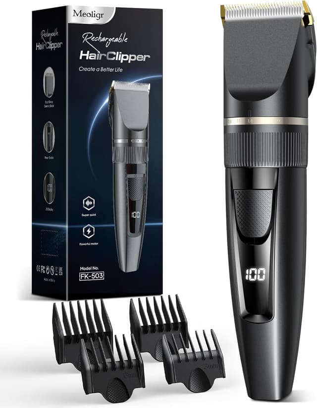 Detalle de Professional Hair Trimmer Hair Clippers with LCD 1️⃣✂