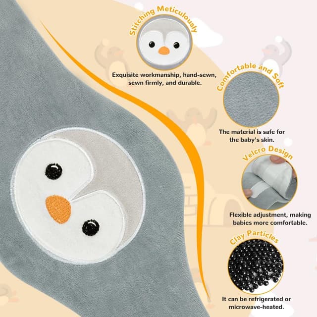 Detalle de Ceinture ventrale chauffante Vicloon pour bébé avec bouillotte micro et doublure en argile naturelle