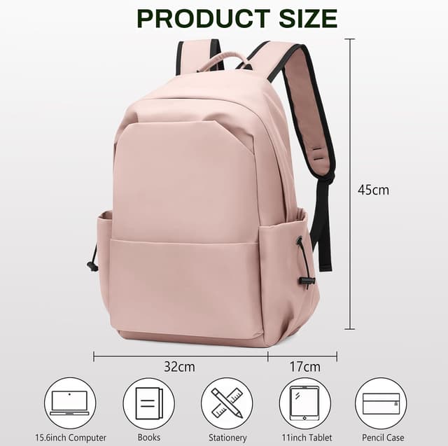 Detalle de Aucuu Zaino Casual 15,6" per PC portatile impermeabile, 32×17×45 cm