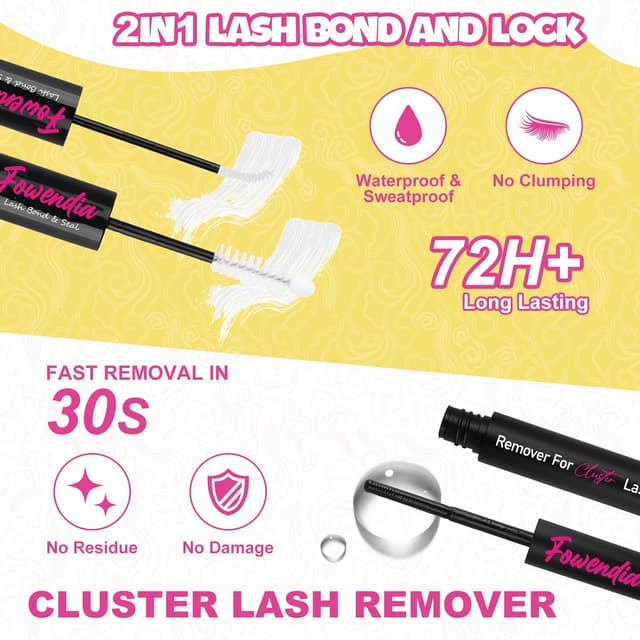 Detalle de Fowendia Lash Clusters Kit “California Sunset” (8–18mm) for DIY Lash Extensions