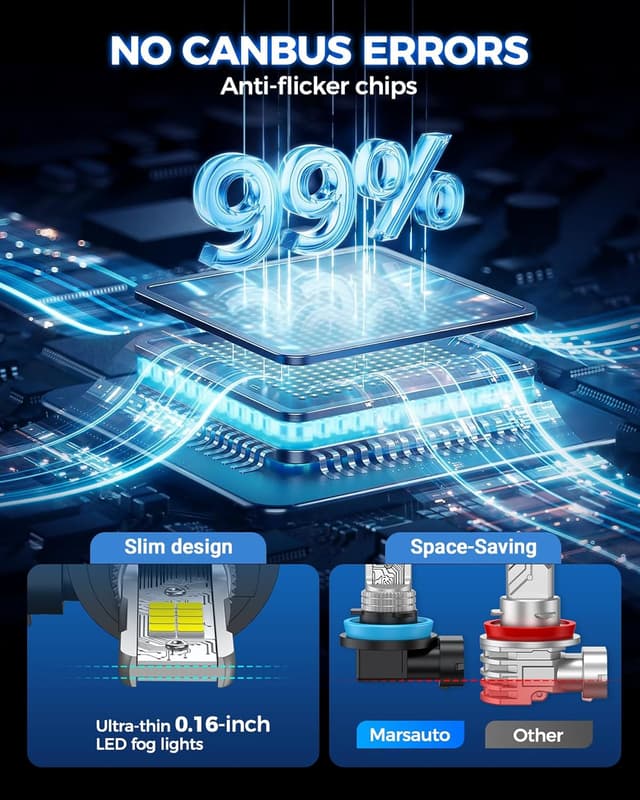 Thumbnail 3 de Marsauto H11 LED Fog Light Bulbs 10000LM