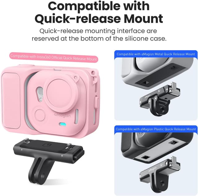 Detalle de LHPHEIX 5-in-1 Silicone Case Set for Insta360 Go Ultra (Gray) with Lens Cap and Anti-Lost Strap