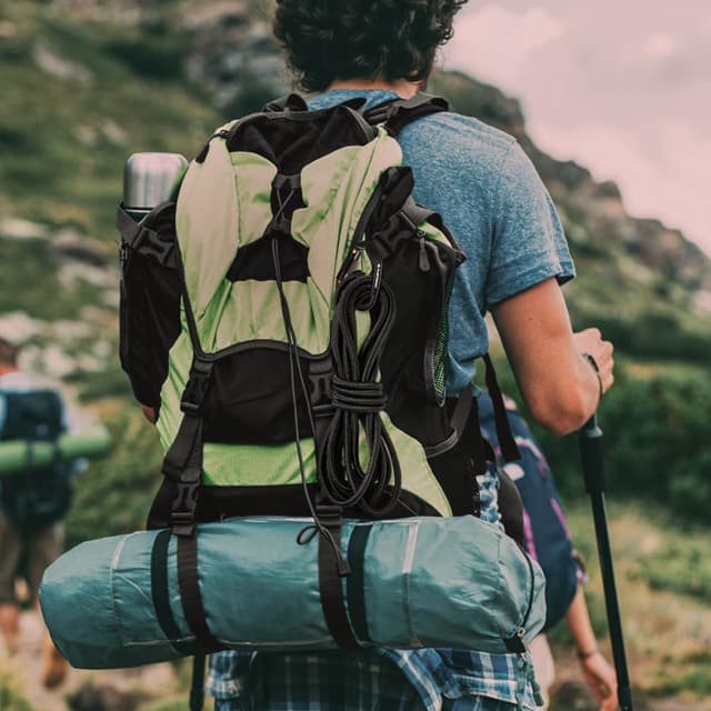 Detalle de Flintronic Mousqueton à verrouillage en alliage d’aluminium (forme D) pour hamac, camping et randonnée