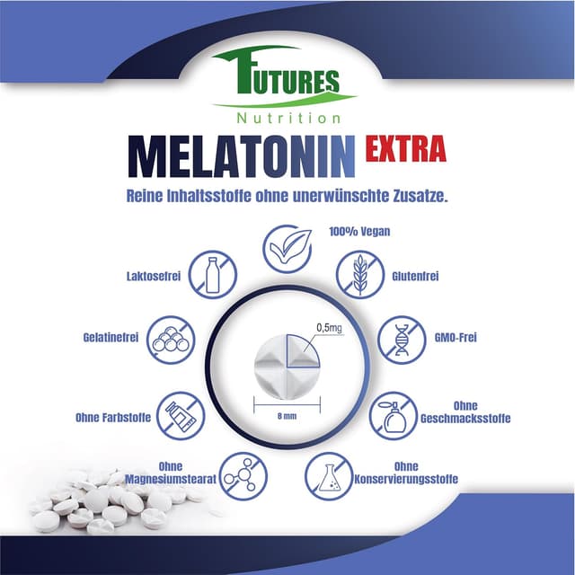 Thumbnail 4 de Melatonin Tabletten 0,5 mg von Futures Nutrition
