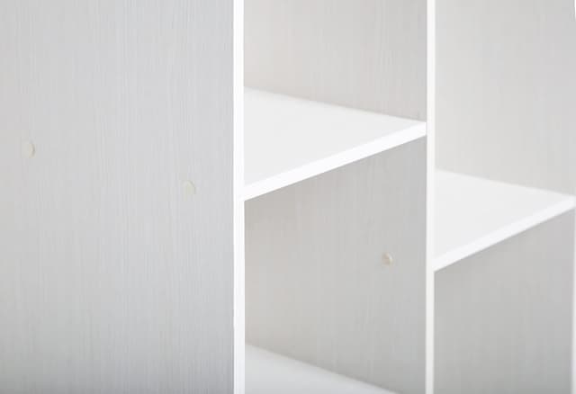 Detalle 2 de Iris Ohyama CX-23C scaffale angolare da parete 60 cm, 5 livelli in legno bianco