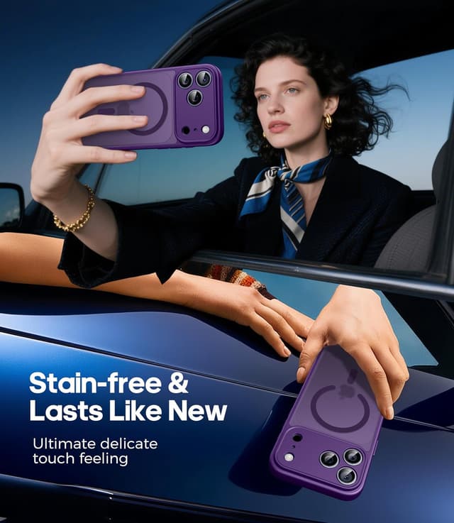 Thumbnail 6 de FLLAO 3 in 1 Magnetic Case for iPhone 17 Pro Max (Purple) with 2X HD Screen Protector & MagSafe support