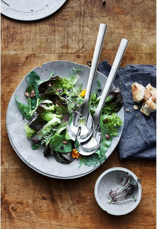 Detalle 2 de WMF Nuova - Cubiertos Ensalada 30 cm 🍴 Dos Piezas, Acero Inoxidable