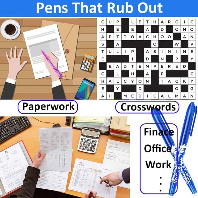 Detalle 2 de Artbiu 8 Erasable Pens Blue (Rub Out) – Gel Pens with End Rubbers, 0.5 mm