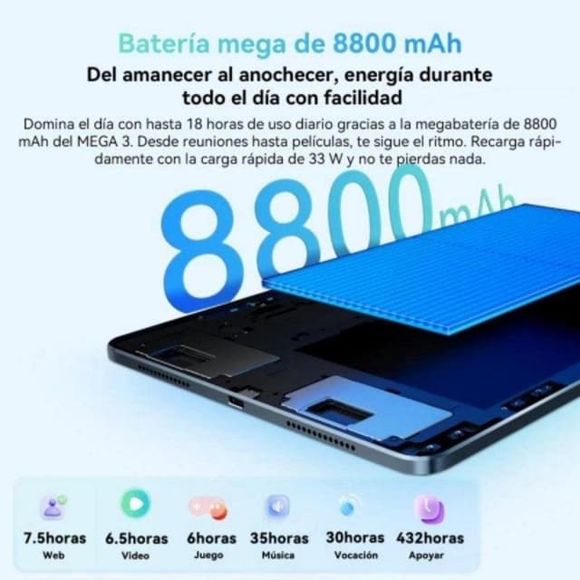 Detalle 2 de Blackview MEGA 3 4G LTE Dual SIM 12,1" gris (36GB + 256GB)