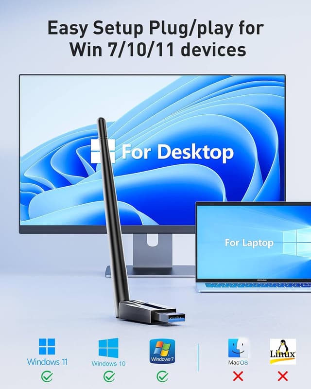 Thumbnail 6 de LIVINGTHING AX900 900 Mbps USB WiFi Adapter