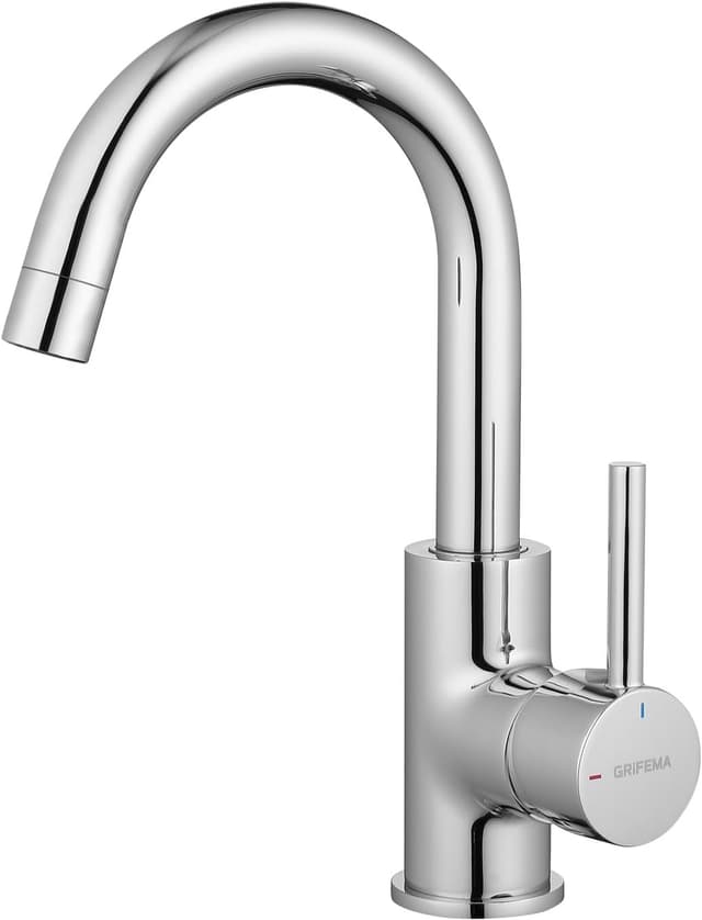 Detalle de GRIFEMA G1002 rubinetto bagno lavabo girevole 360° con attacco acqua calda e fredda