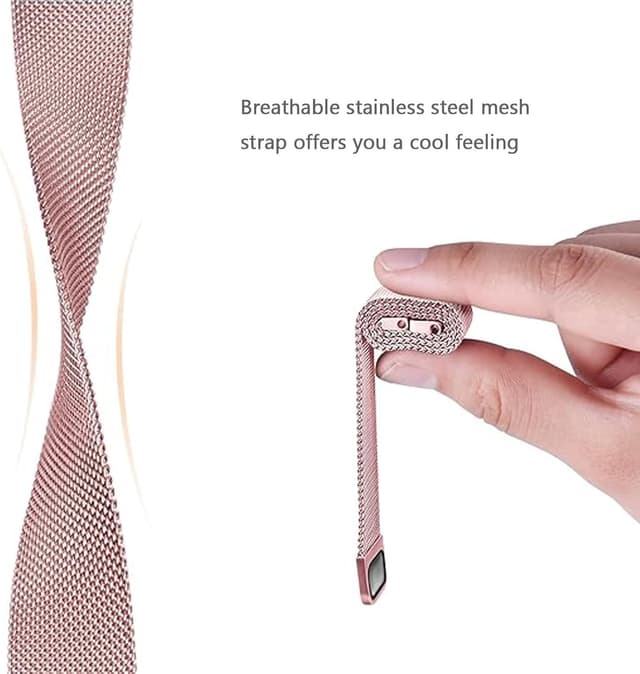 Detalle de ZLZKJS Edelstahl Mesh Uhrenarmband mit Magnetverschluss (14–24 mm) und Schnellverschluss