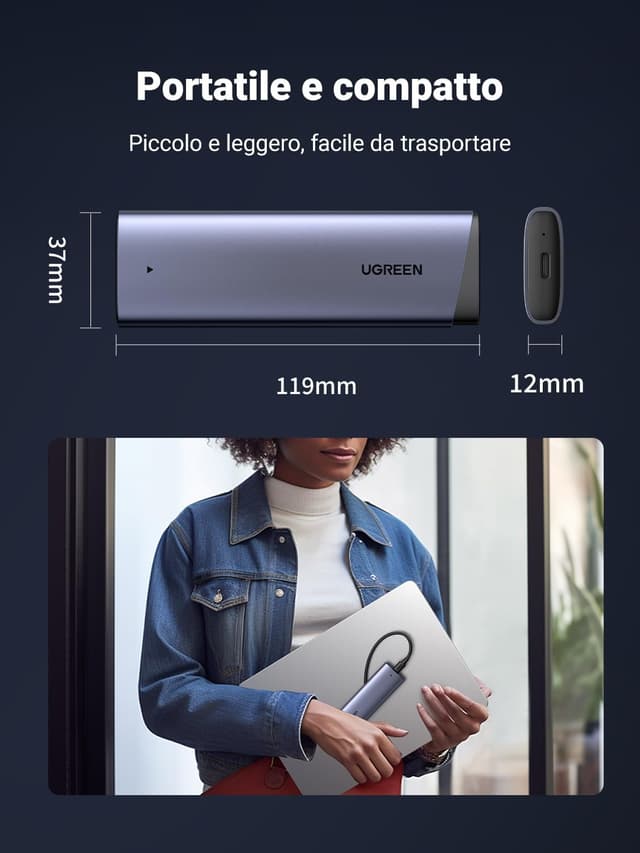 Detalle 2 de UGREEN Case SSD esterno M.2 NVMe