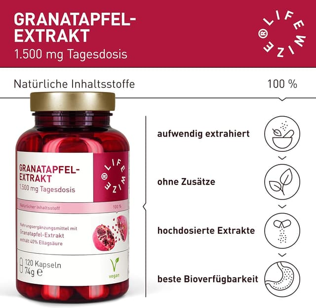 Detalle de Granatapfel Extrakt Kapseln 30.000 mg