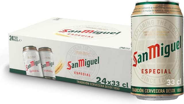 Detalle de San Miguel Especial Lager 24 Latas x 33cl 🍺 Sabor Refrescante