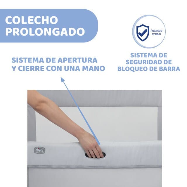 Detalle de Chicco Next2Me Forever minicuna de colecho + colchón