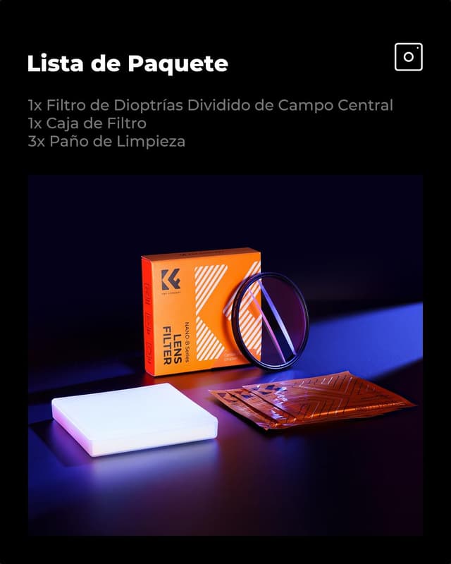 Thumbnail 6 de K&F CONCEPT Filtro Prisme 82mm Dioptrías Divididas