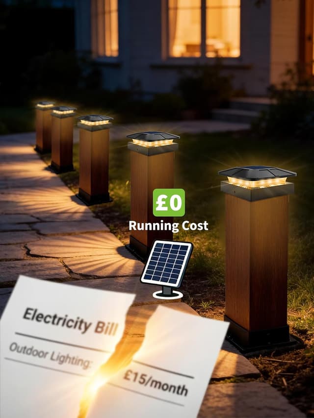 Thumbnail 6 de ROMANJOY 4x4 Solar Post Lights (4 Pack) with 3 Colour Modes, 2 Brightness Levels, Waterproof