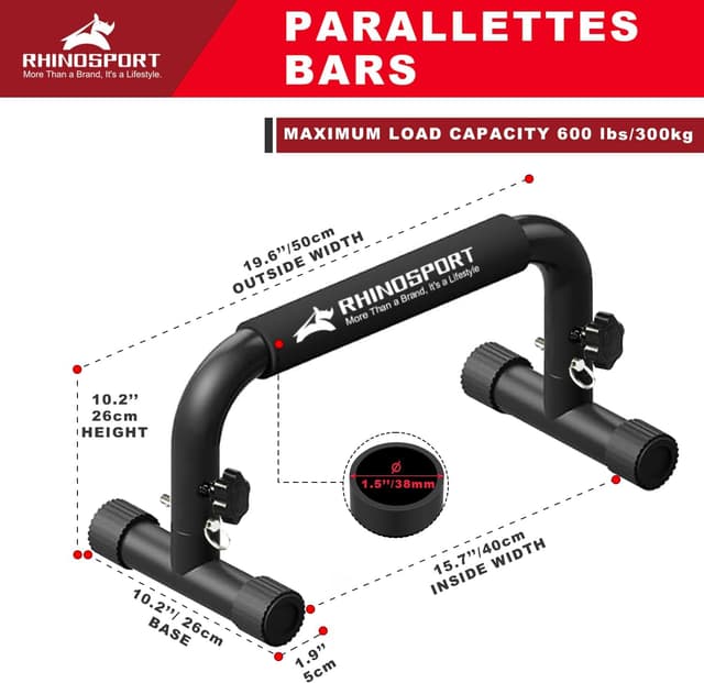 Detalle 2 de RHINOSPORT Parallettes Dip Bars für 300 kg