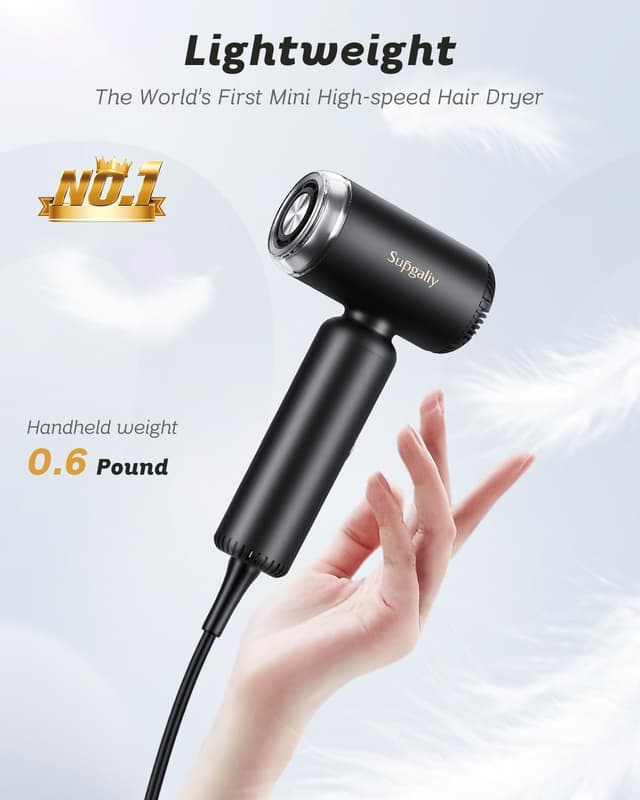 Detalle de SUPGALIY H5 Travel Hair Dryer 1500W ๐โ