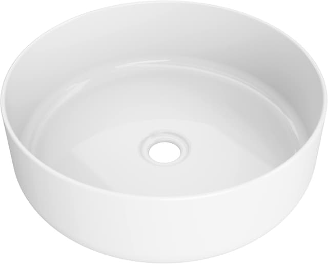 Detalle de Baikal Lavabo cerámico redondo sobre encimera 36 cm