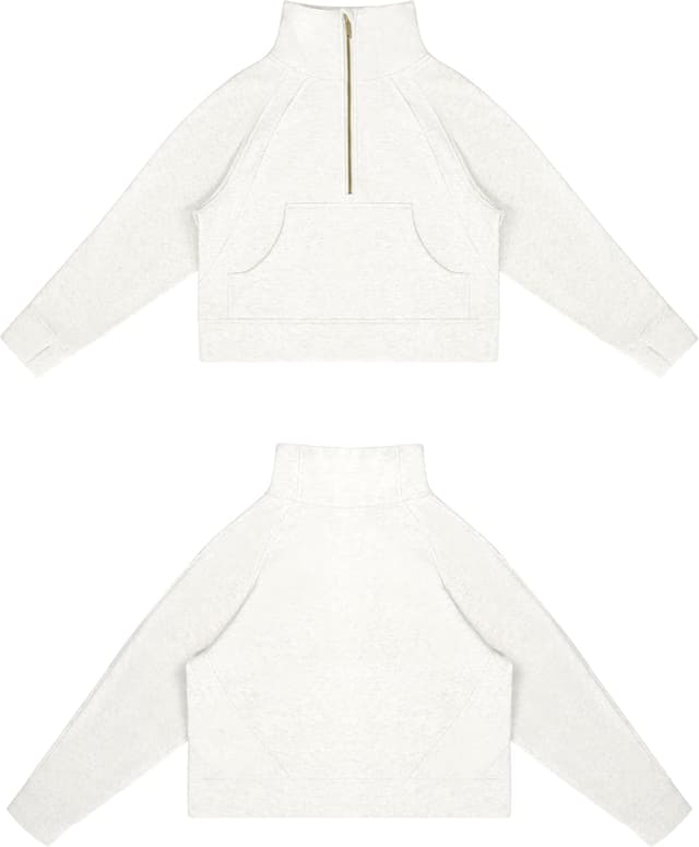 Detalle 2 de THE GYM PEOPLE Half Zip Fleece Crop