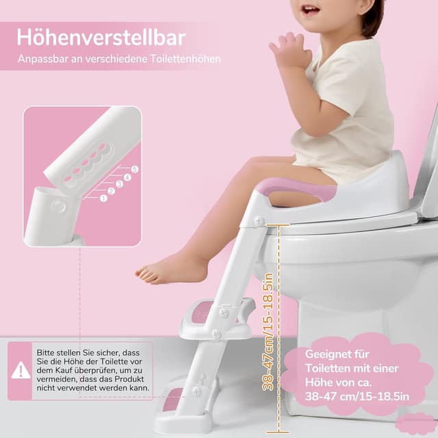 Thumbnail 6 de DEANIC Toilettensitz Kinder mit Leiter Rosa