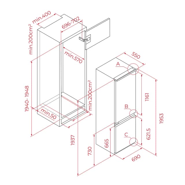 Detalle 2 de Teka RBF 78785 FI frigorífico combi Metal Cooling