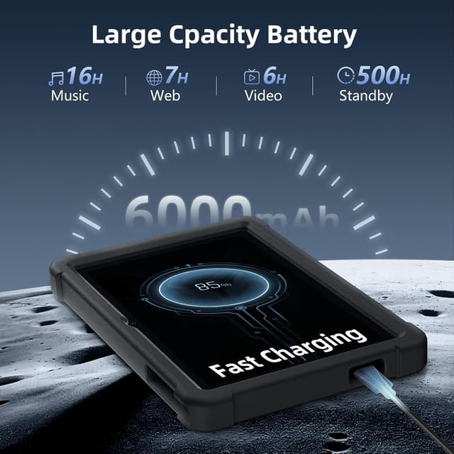 Detalle 2 de 10-Inch Android 14 Tablet (16GB RAM / 128GB Storage, 5G Wi‑Fi, GPS) with Dual Camera & Drop‑Proof EVA Case - Black