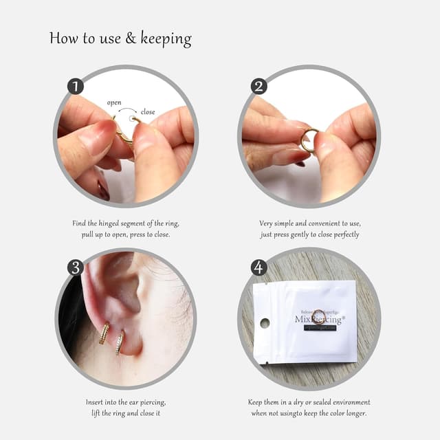 Thumbnail 5 de MixPiercing Gold Nose Ring 8mm 18G 💍