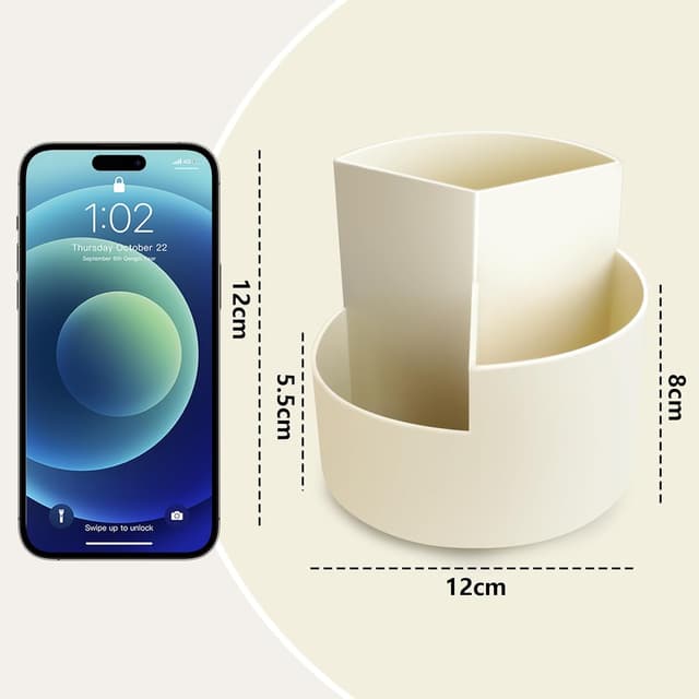 Thumbnail 5 de AiQInu Portapenne da scrivania girevole 3 scomparti ✏