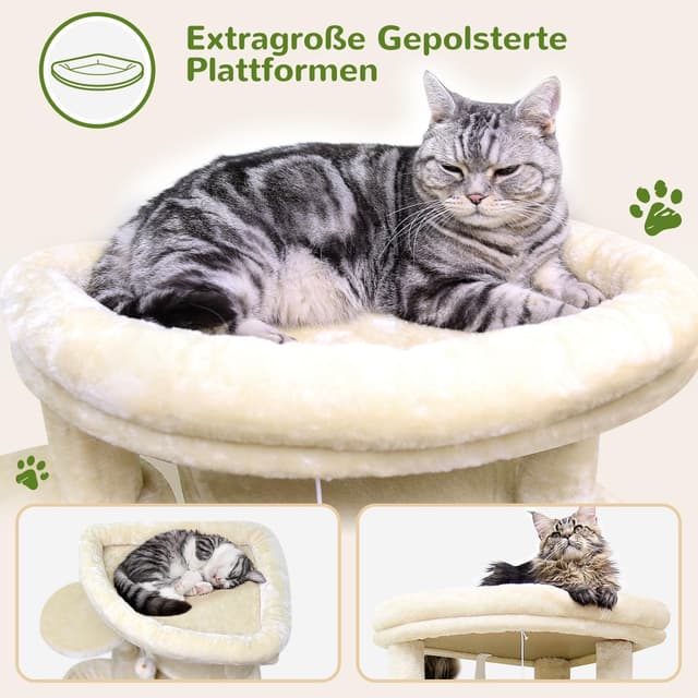 Detalle 2 de Globlazer Kratzbaum Beige 167 cm für 3-4 Katzen