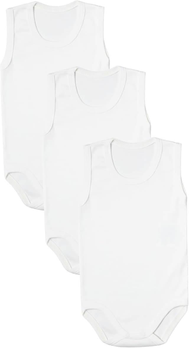 Detalle de rise&Raba Baby Bodysuit 3-pack in 100% organic cotton (sleeveless) for boys and girls