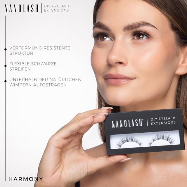 Detalle 2 de Nanolash DIY Wimpern-Cluster „Harmony“ – 36 Stück für Wimpernverlängerung zu Hause