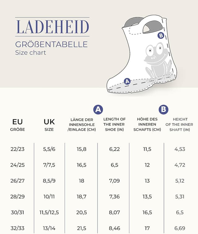 Thumbnail 6 de Ladeheid EVA Kinder-Gummistiefel LA-CA-01 – federleichte, wasserdichte Regenstiefel für Jungen & Mädchen