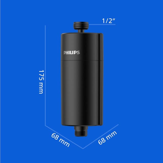 Detalle 2 de Philips Water in-Line Shower Filter (50,000 L) – Black/Reduces Chlorine by up to 99%