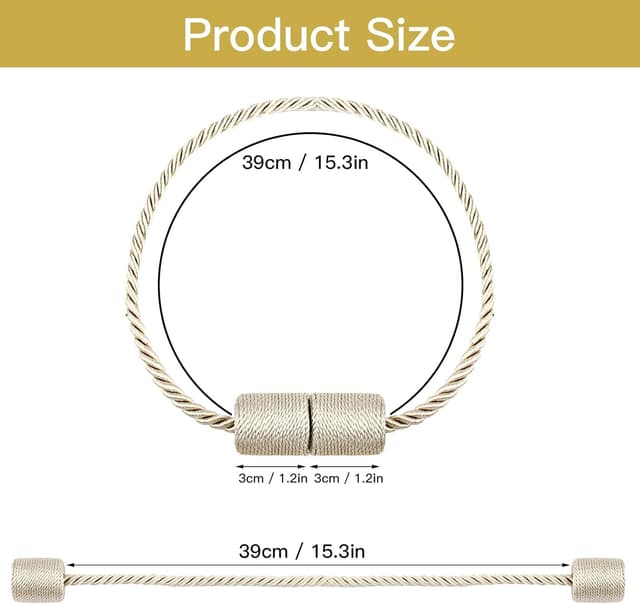 Thumbnail 2 de Milaloko Magnetic Curtain Tiebacks 6-pack 🪟