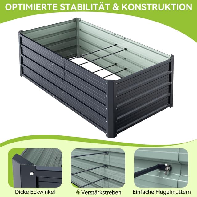 Thumbnail 5 de Ohuhu Hochbeet 180x90x60 cm Stahlblech