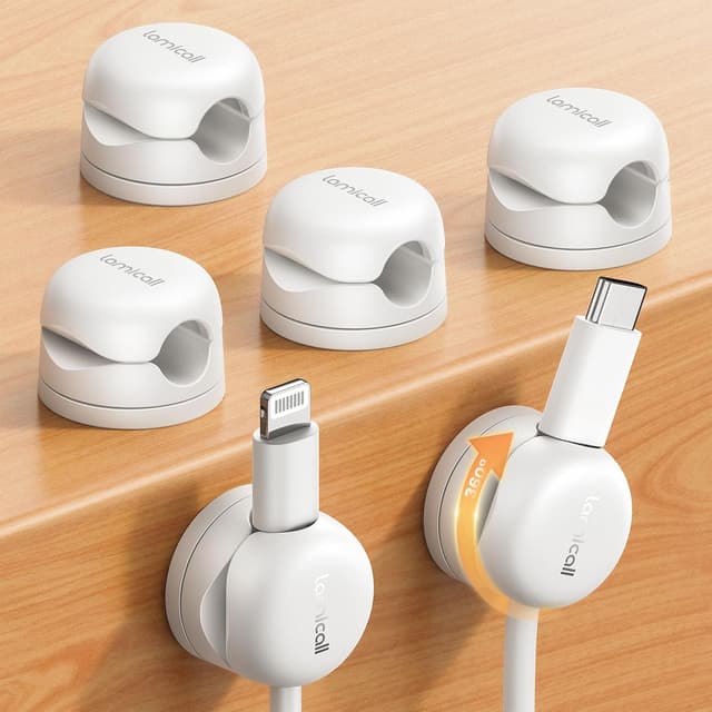 Detalle de Lamicall 360° cable holder clips 8mm, 6 pack