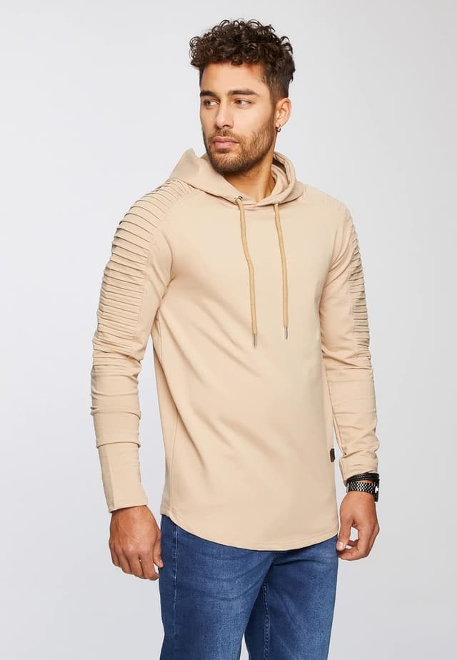 Detalle de Leif Nelson felpa con cappuccio uomo LN-6369 con cappuccio: comoda e versatile per l’uso quotidiano