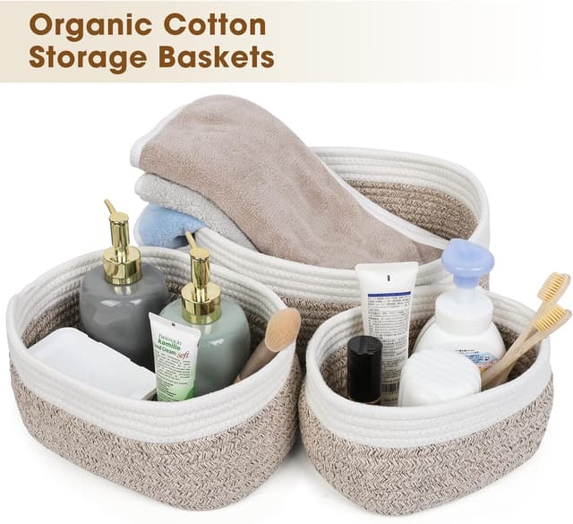 Detalle 2 de Cozary Cestas organizadoras 3 piezas gris