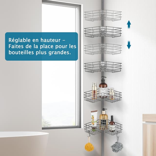 Thumbnail 2 de FIISAYL Étagère Douche Télescopique 85–325 cm