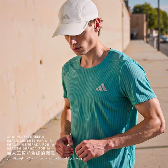 Detalle de Adidas Gorra Running AEROREADY Four-Panel Mesh Blanco